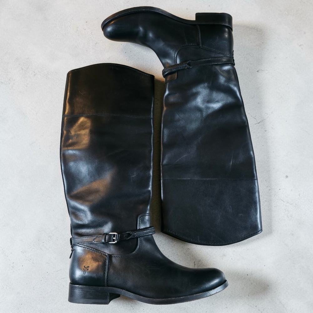 Frye Tall Riding Womens Black Melissa Leather Knee Equestrian High Boot Size 6 B